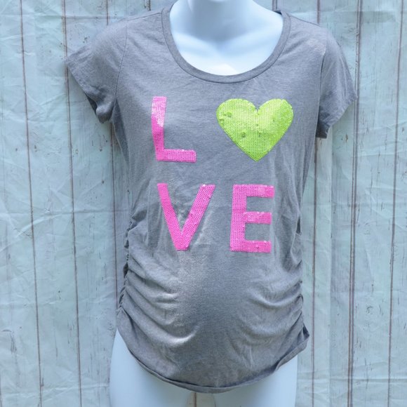 Motherhood Maternity Tops - Motherhood Maternity Top LOVE Graphic Size Small